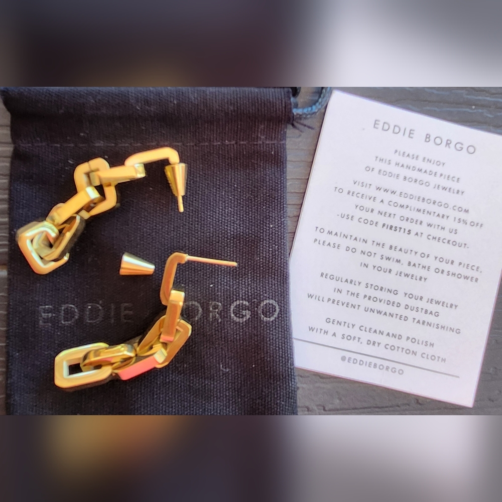 EDDIE BORGO Supra Chain Link Earrings NWT SALE 🤑 - Picture 3 of 9